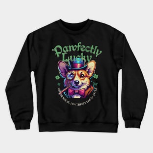 Pawfectly Lucky, Dog, Monocle Crewneck Sweatshirt